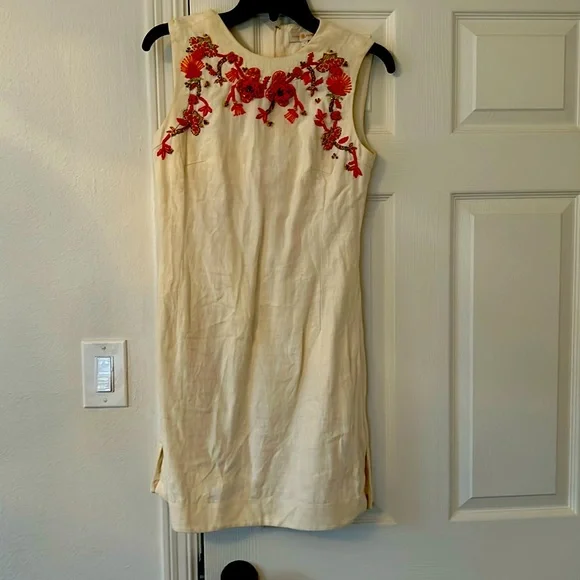 knee length dresses for ladies Tory Burch Linen Shift Dress – Saint Bernard